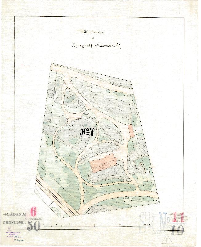 Esikatselukuva: Situationsplan Å Djurgårds Villatomten No 7