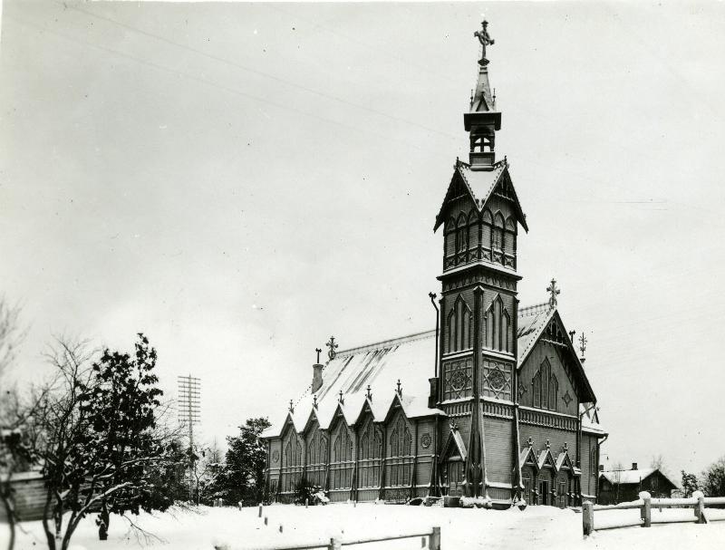 Esikatselukuva: Kajaanin kirkko
	
		Puukirkko kuvattu 10.1.1928