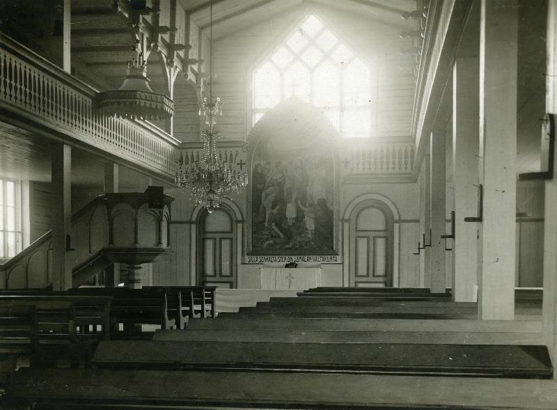 ???resource.thumbnail???: Koskenpään kirkko
	
		Kuva kirkkosalista alttarille päin. Kuva on otettu 4.6.1927.