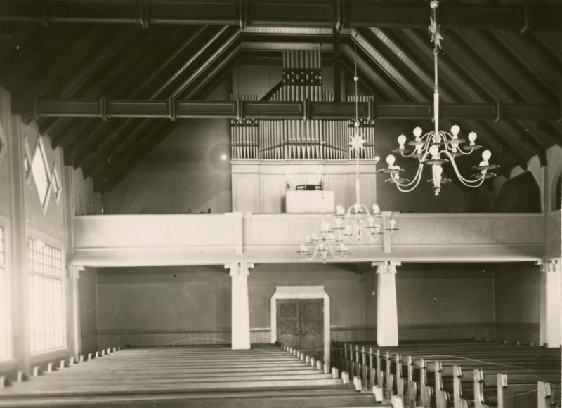 Esikatselukuva:&nbsp;Äänekosken vanha kirkko
	
		Kuva kirkkosalista urkuparvelle päin. Kuva on otettu 28.11.1927.