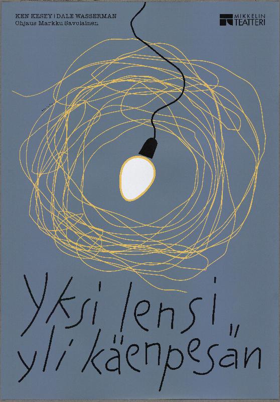 Esikatselukuva: Yksi lensi yli käenpesän
	
		Ken Kesey
Yksi lensi yli käenpesän. One Flew Over the Cuckoo´s Nest.
70x100 cm
Asiakas: Mikkel...