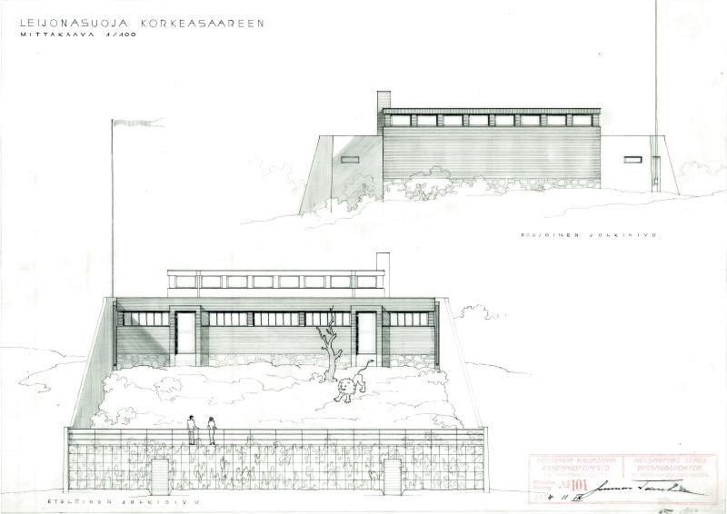 Esikatselukuva: Korkeasaari_Leijonasuoja_101_Pohjoinen_julkisivu_1.100_2.9.1934
