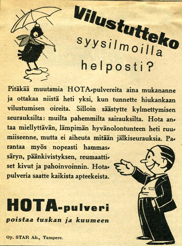 Esikatselukuva: Hota-pulveri
	
		Vilustutteko syysilmoilla helposti?
