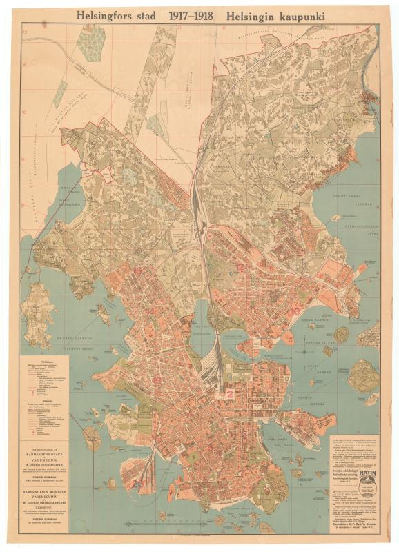 Esikatselukuva: Helsingin kartta 1917-1918