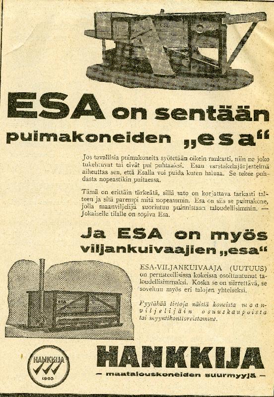 ???resource.thumbnail???: Esa-puimakone ja Esa-viljankuivaaja