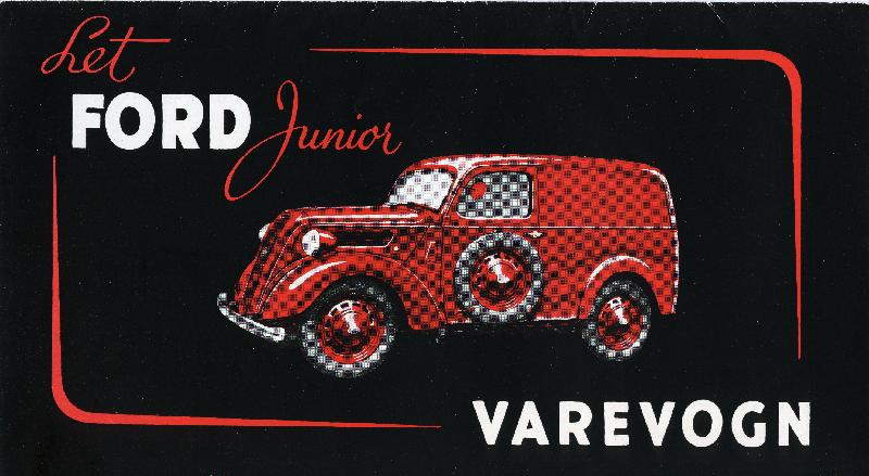 Esikatselukuva: Tanskankielinen Ford-mainos
	
		Tanskankielisen mainoslehtisen kansilehti.