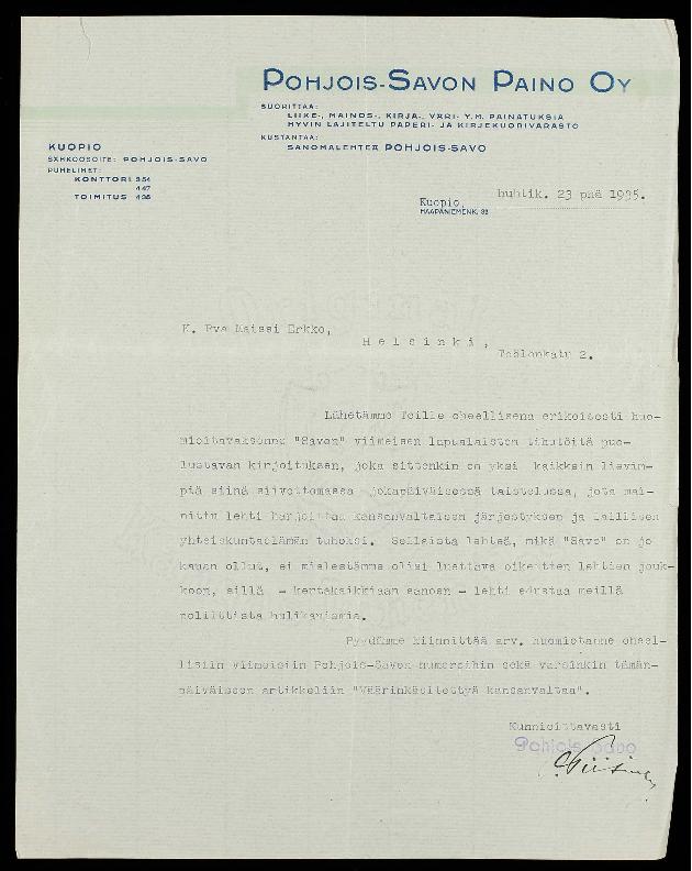 Esikatselukuva:&nbsp;Piisinen Otto
	
		Piisinen Otto  (Kuopio) S: 23.4.1935