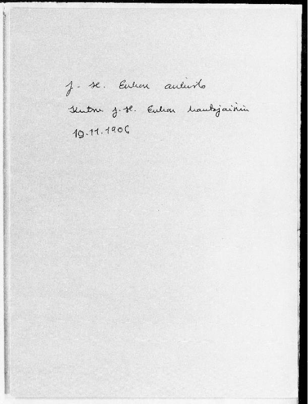 ???resource.thumbnail???: Kutsu J.H. Erkon hautajaisiin. 19.11.1906.