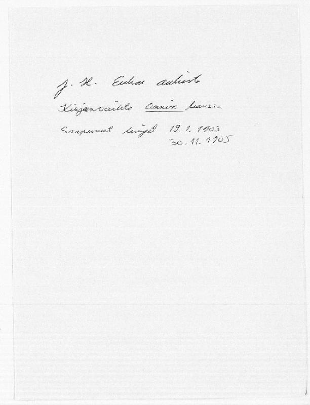 Esikatselukuva: Onnilta saapuneet kirjeet: 19.1.1903 ja 30.11.1905.