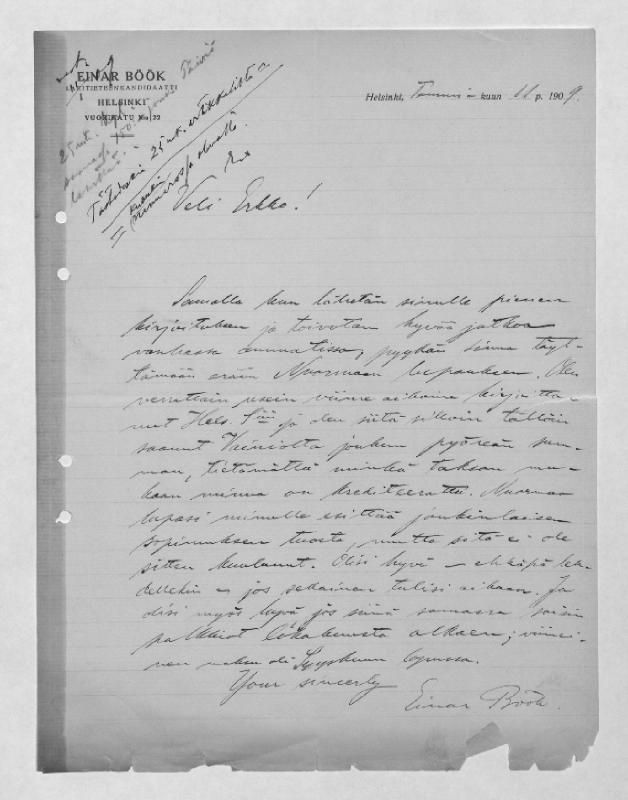 Esikatselukuva: Böök, Einar
	
		Böök, Einar (Helsinki): S: 11.1.1909 ja 7.9.1921 (Geneve).