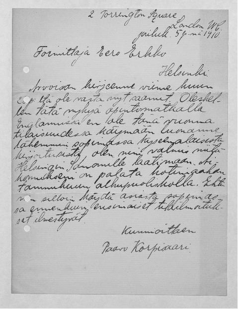 Esikatselukuva:&nbsp;Korpisaari, Paavo
	
		Korpisaari, Paavo (Kotka): S: 5.12.1910 (Lontoo), 11.9. ja 28.12.1912 (Helsinki) ja 7.12.1913.