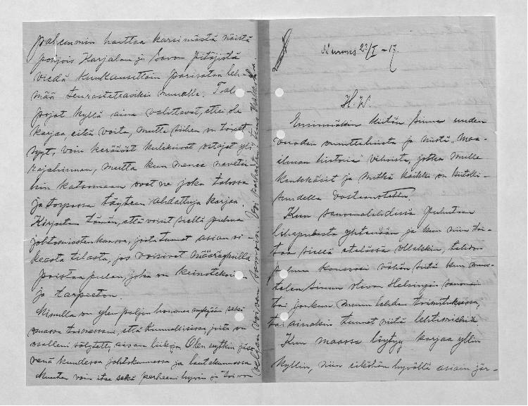 Esikatselukuva: Linnoila, B. V.
	
		Linnoila, B. V. (Nurmes): S: 23.1.1917.