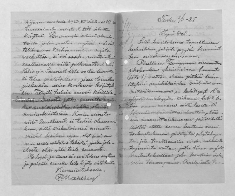 Esikatselukuva: Mahlberg, F.L.
	
		Mahlberg, F. L. (Turku): S: 3.3.1925 ja 28.3.1926.