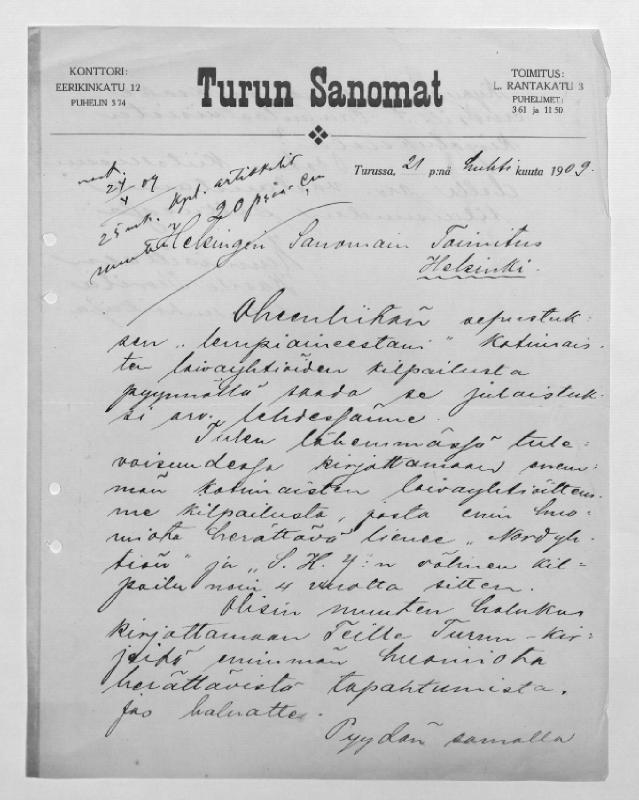 Esikatselukuva: Tuorila, Kaarlo
	
		Tuorila, Kaarlo (Turku): S: 21.4.1909.
