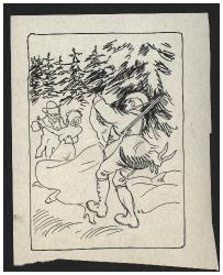 Esikatselukuva: HS 11.3.1917 Viikon kuvat  
	
		Rafael Rindellin piirros: HS 11.3.1917 Viikon kuvat