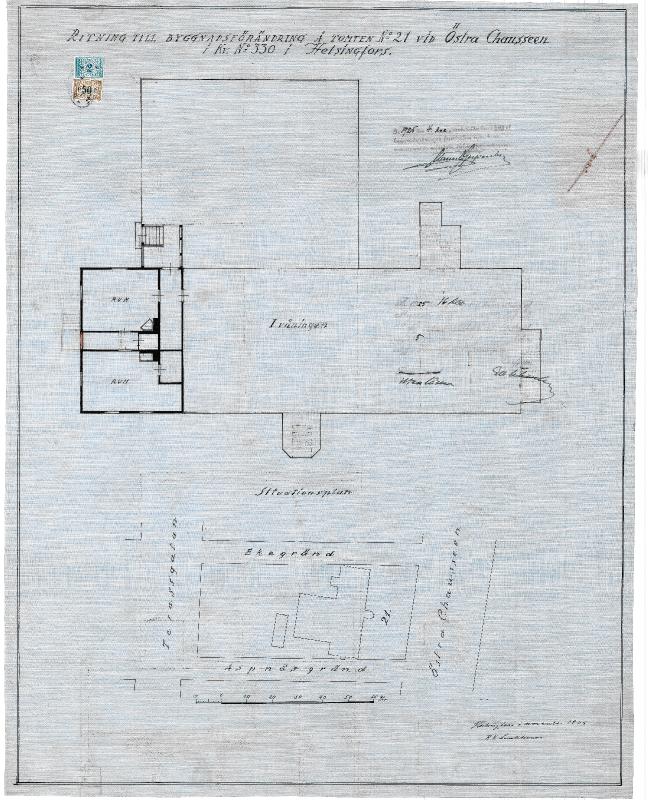 Esikatselukuva:&nbsp;Hämeentie 24, asema- ja pohjapiirros