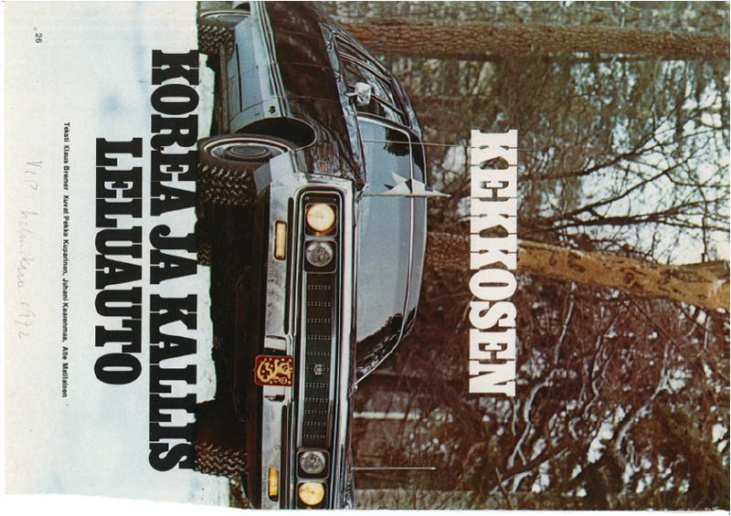 Esikatselukuva: Chrysler New Yorker, v. 1972. Tasavallan Presidentin virka-auto
	
		Klaus Bremerin arvio VIP-lehdessä: Kekkosen korea ja kallis leluauto. Chrysler, pidennetty auto