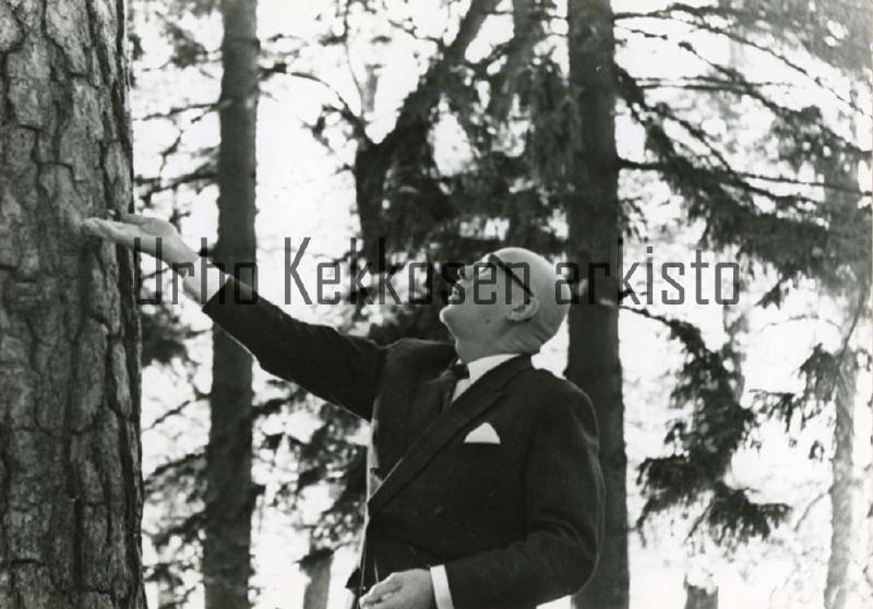 Esikatselukuva: 14 .Presidentti U.K.Kekkonen residenssin puistossa.
	
		Presindetti Kekkonen Tamminiemessä.