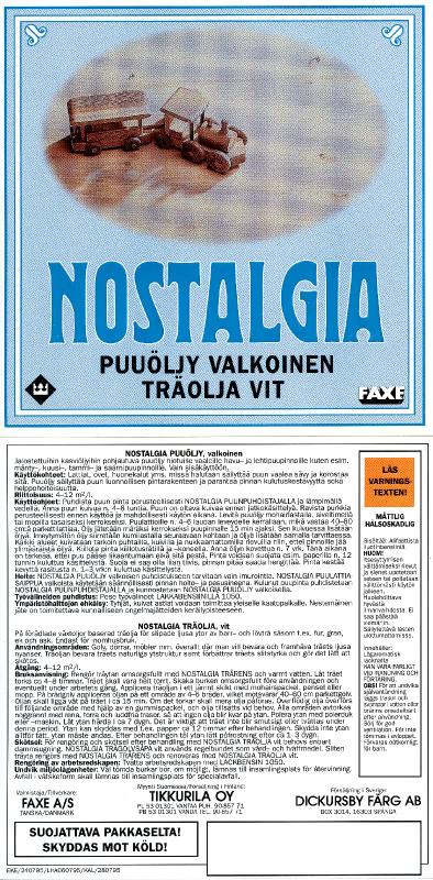 Esikatselukuva: Nostalgia puuöljy valkoinen -tarra