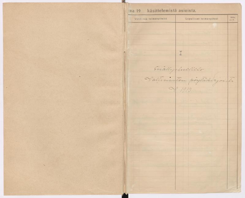 Esikatselukuva: Kaupunginvaltuusto, asialista, 1919