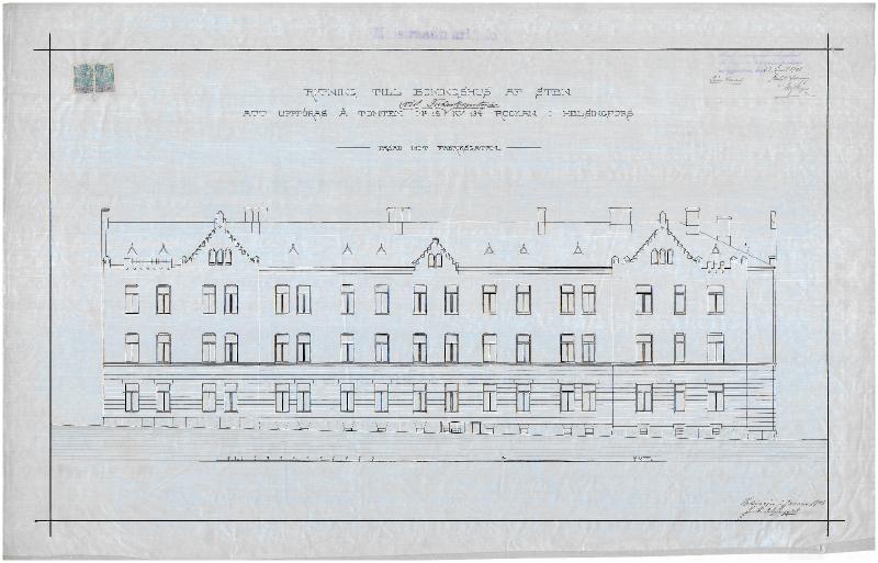 Esikatselukuva: Tehtaankatu 12, julkisivupiirustus