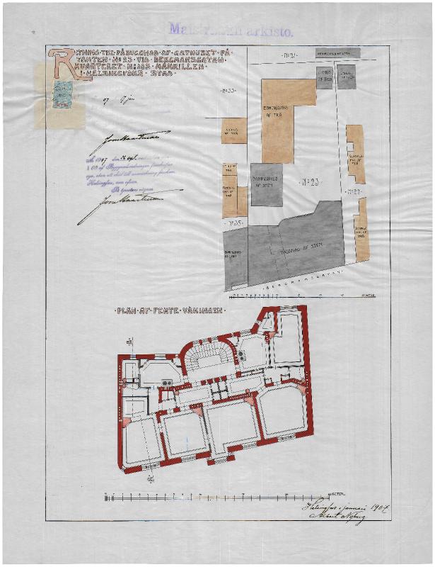 Esikatselukuva: Kasarminkatu 2, asema- ja pohjapiirros
