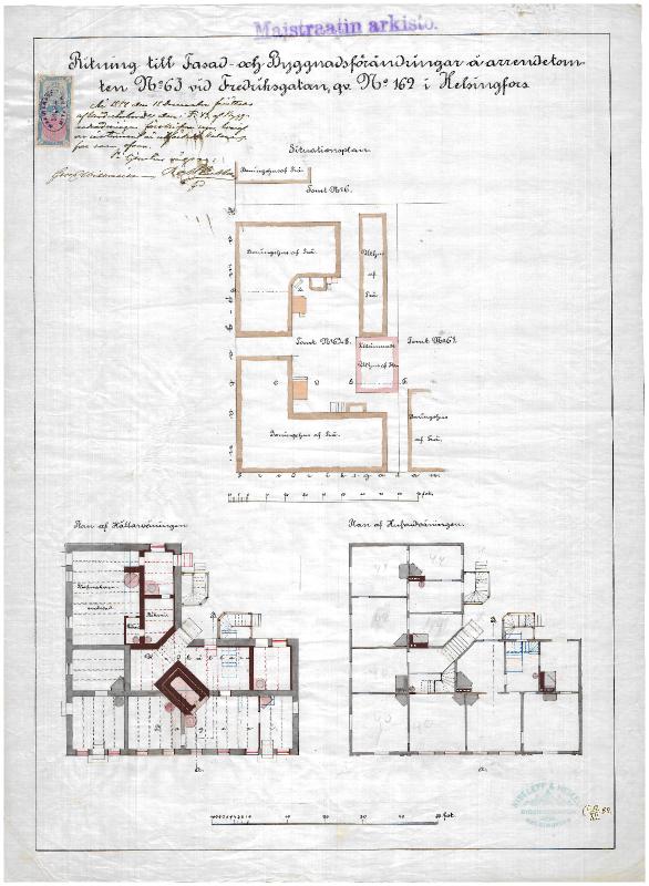 Esikatselukuva:&nbsp;Fredrikinkatu 63, asema- ja pohjapiirros