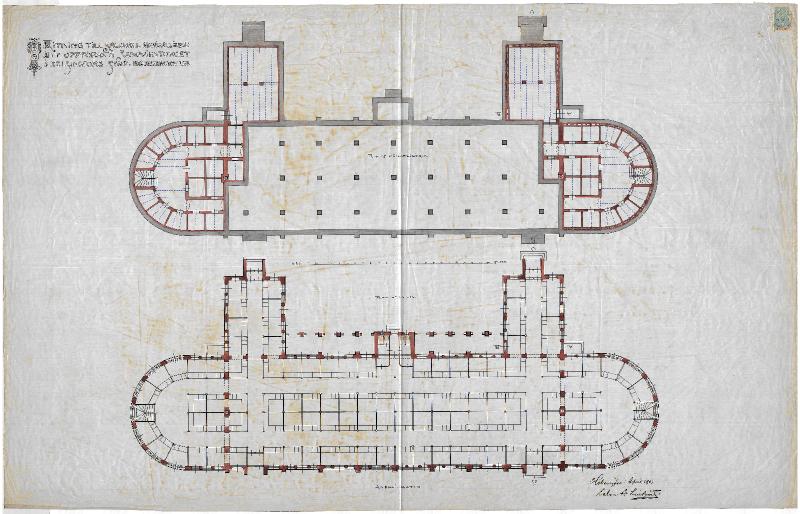 Esikatselukuva:&nbsp;Hietalahden Kauppahalli, pohjapiirros