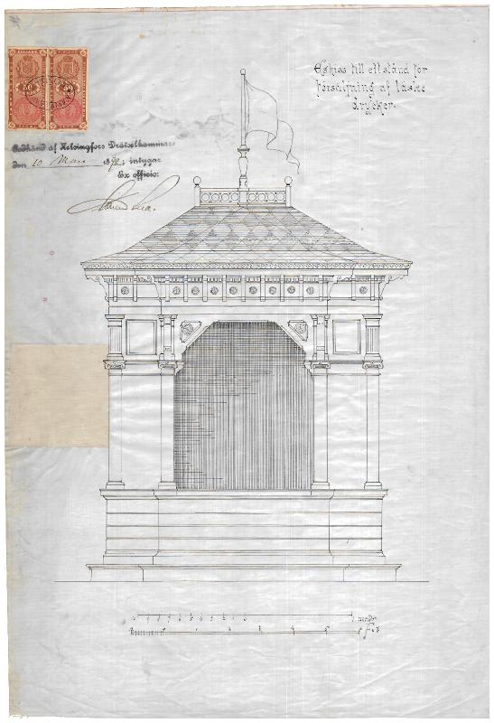 Ladataan&nbsp;Lapinlahden Puistikko, Kioski, julkisivupiirustus