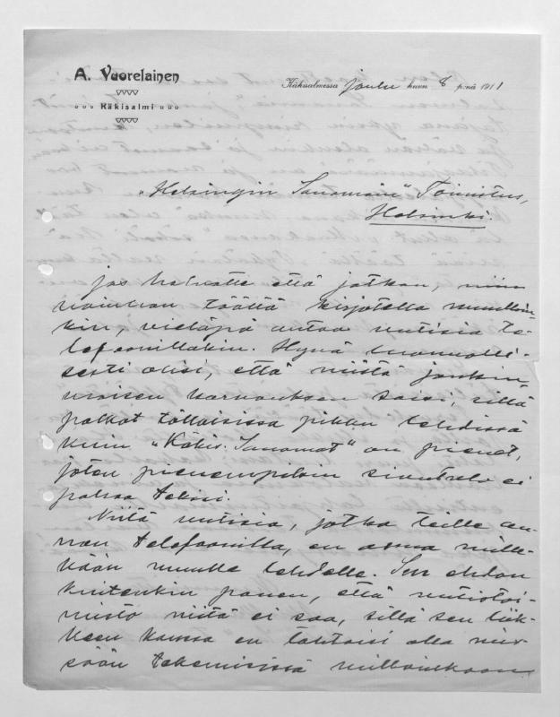 Esikatselukuva: Vuorelainen, Aku
	
		Vuorelainen, Aku (Käkisalmi):
S: 8.12.1911.  (1 nippu)