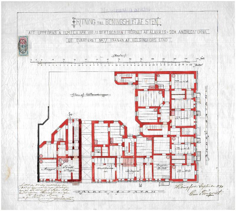 Esikatselukuva: Albertinkatu 34, pohjapiirros
