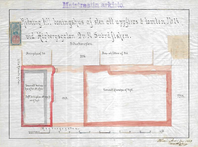 Esikatselukuva: Korkeavuorenkatu 22, asemapiirros