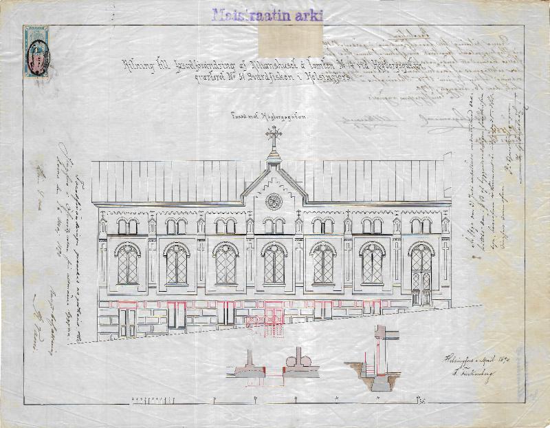 Esikatselukuva: Korkeavuorenkatu 22, julkisivupiirustus
