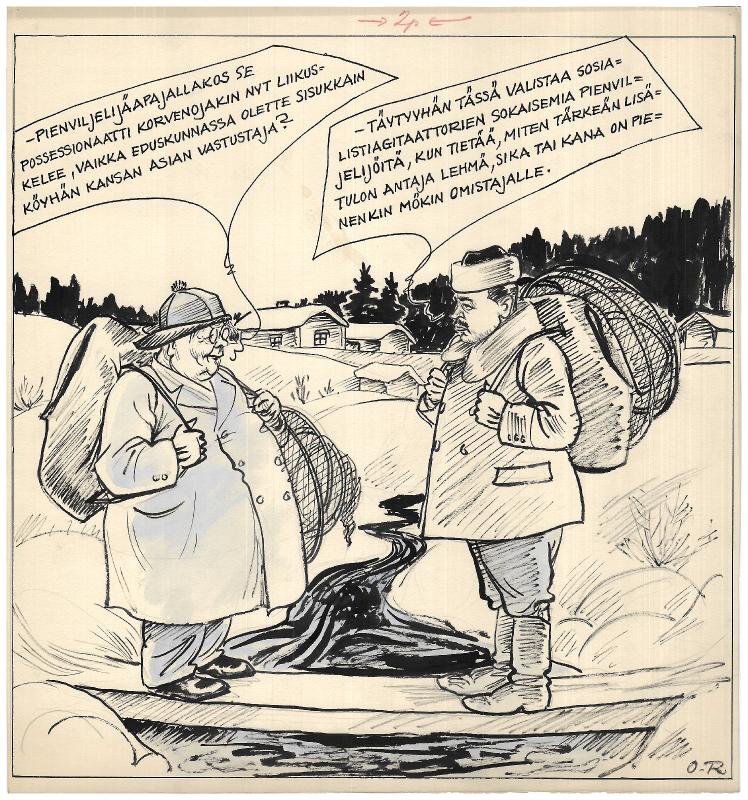 Esikatselukuva: Päivän piirtoja HS:lle (14.1.1936), nro 930
	
		Päivän piirtoja HS:lle (14.1.1936), nro 930
Kansanedustaja Aku Korvenoja (Kansallinen Kokoomus)
...