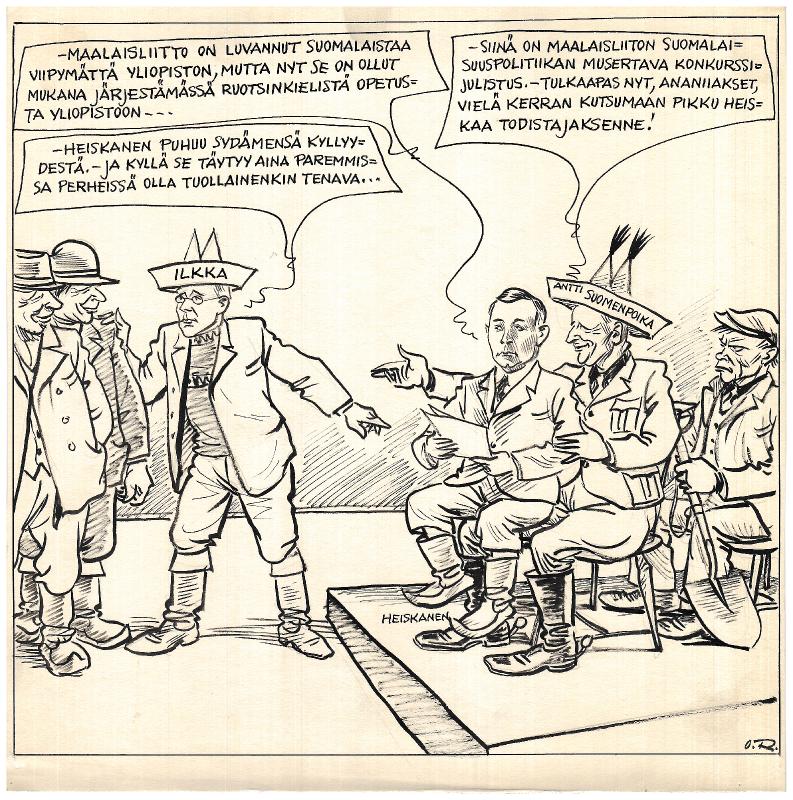 Esikatselukuva:&nbsp;Päivän piirtoja HS:lle (3.6.1937) nro. 1307