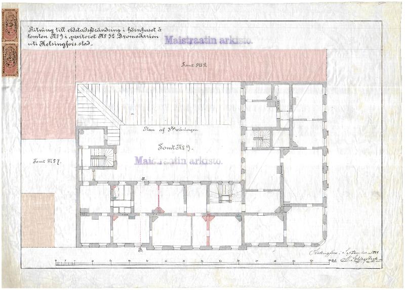 Esikatselukuva: Fabianinkatu 27, asema- ja pohjapiirros