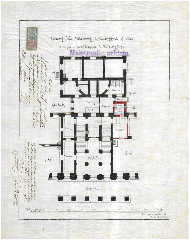Esikatselukuva: Pohjoisesplanadi 11-13, Hôtel Societetshuset, Seurahuone/Helsingin kaupungintalo, pohjapiirros