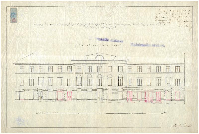 Esikatselukuva:&nbsp;Unioninkatu 27, julkisivupiirustus