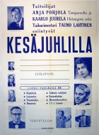 Esikatselukuva: Taiteilijat Anja Pohjola Tampereelta ja Kaarlo Juurela Helsingistä sekä taikurimestari Tauno Lahtinen esiintyvät kesäjuhlilla.