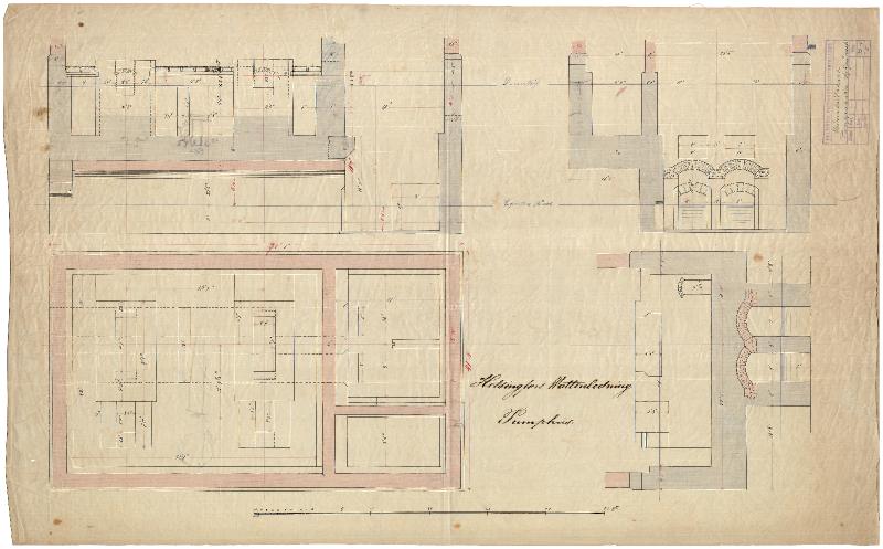 Esikatselukuva:&nbsp;106 Helsingfors Wattenledning Pumphus, Pumppuhuoneen työpiirustukset