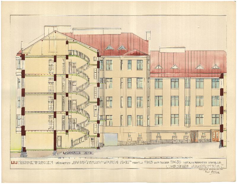 Esikatselukuva: Kiinteistö Lapinlahdenkatu 27, leikkaus A-B