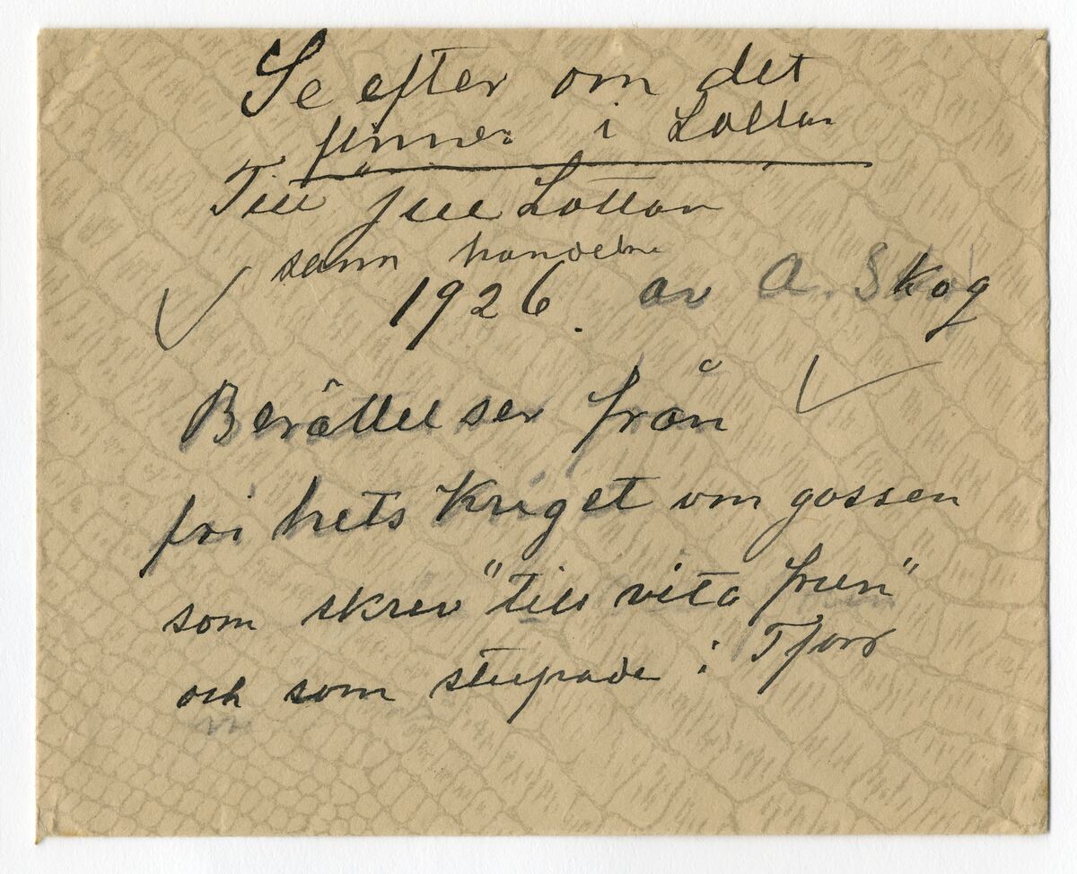 ???resource.thumbnail???: "Se efter om det finnes i Lotta.
	
		"Se efter om det finnes i Lotta. Till jul Lottan. Sann händelse 1926 av A. Skog. Berättelse ...