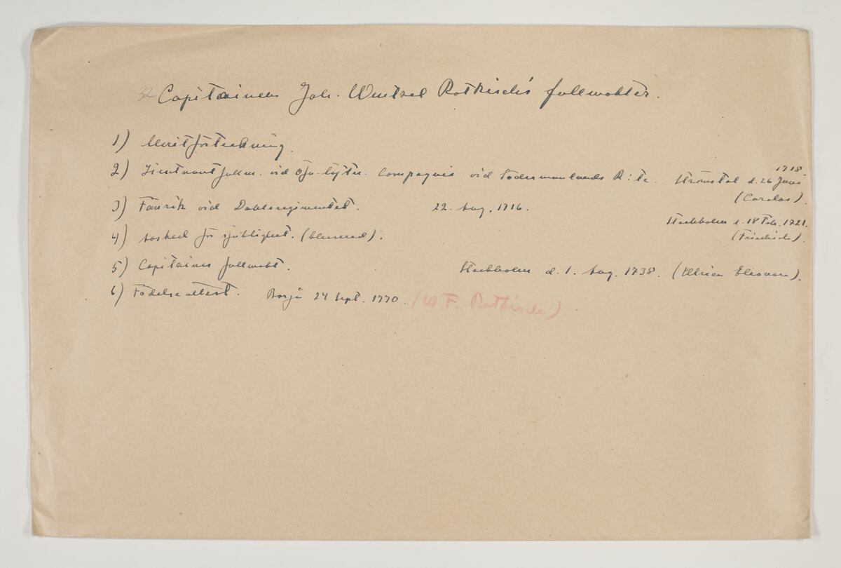 ???resource.thumbnail???:&nbsp;Kaptenen Johan Wentzel Rotkirchs fullmakter 1716-1738 ...
	
		Kaptenen Johan Wentzel Rotkirchs fullmakter 1716-1738 samt en meritförteckning. Därtill födelseat...