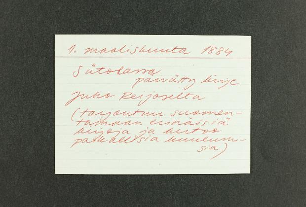 Esikatselukuva: Kirjeenvaihtoa, Juho Reijonen
	
		Juho Reijosen Kaarlo Viljakaiselle lähettämä kirje (Hiitolasta) 1.3.1884.