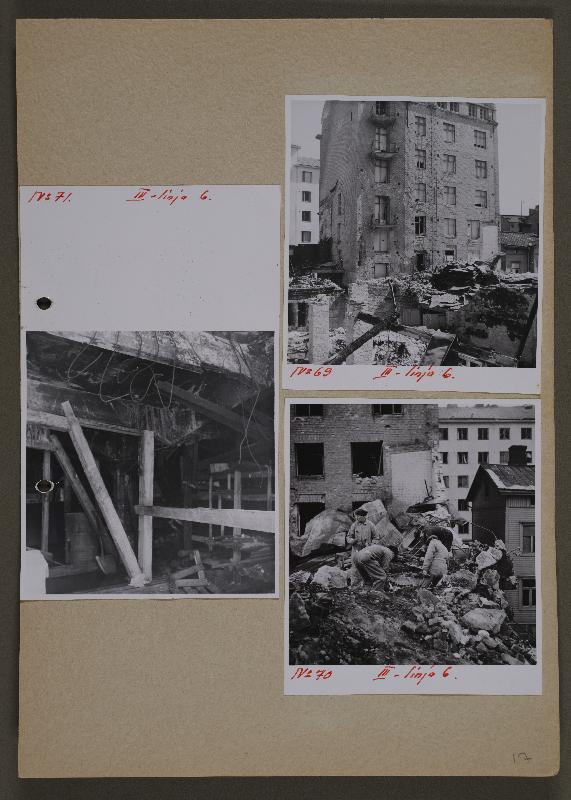 Esikatselukuva: Kuvia Helsingin pommituksista, Kolmas linja 6
	
		69. Kolmas linja 6.
70. Kolmas linja 6.
71. Kolmas linja 6.