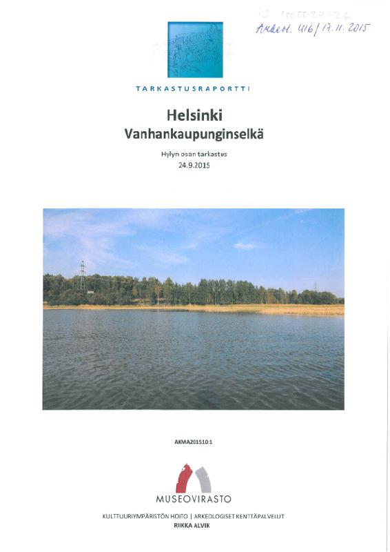 Esikatselukuva: Helsinki Vanhankaupunginselkä. Hylyn osan tarkastus 24.9.2015