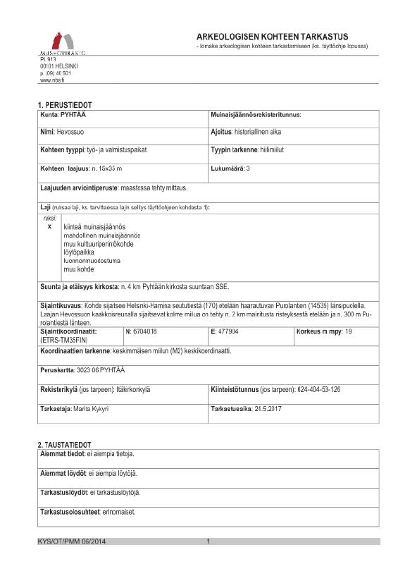 Esikatselukuva:&nbsp;Pyhtää Hevossuo , hiilimiilujen tarkastus 2017