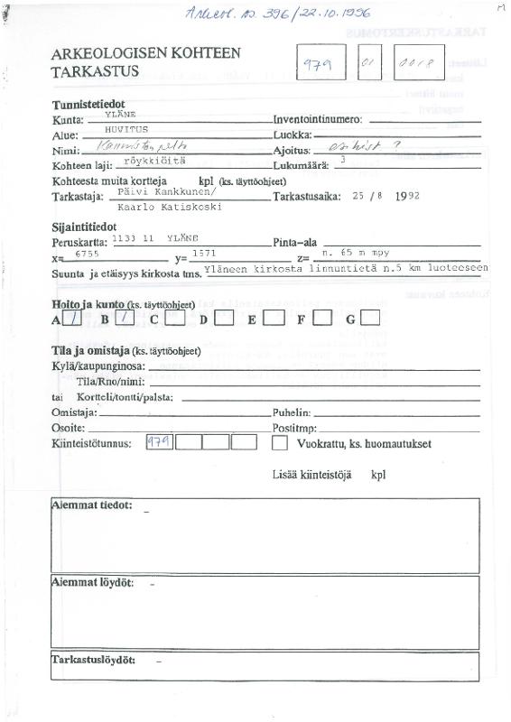 Ladataan Yläne Kannistonpelto Huvitus Arkeologisen kohteen tarkastus