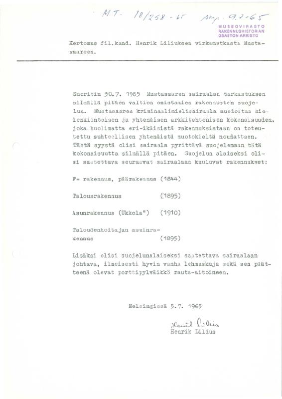 Esikatselukuva: Kertomus fil.kand. Henrik Liliuksen virkamatkasta Mustasaareen