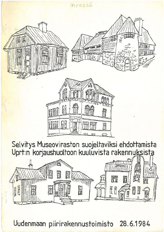 Esikatselukuva: Selvitys Museoviraston suojeltaviksi ehdottamista Uprt:n korjaushuoltoon kuuluvista rakennuksista